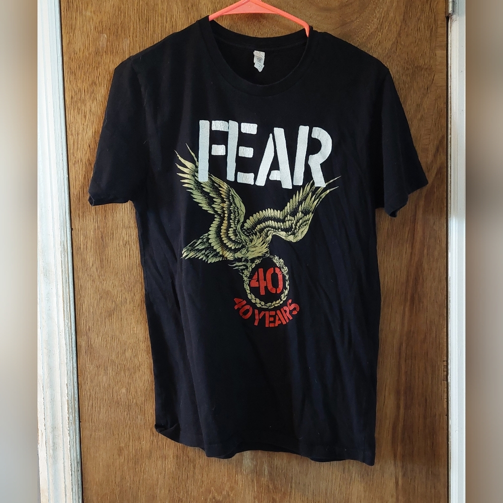 FEAR Black Graphic T-Shirt 40 year Anniversary with Eagle Design